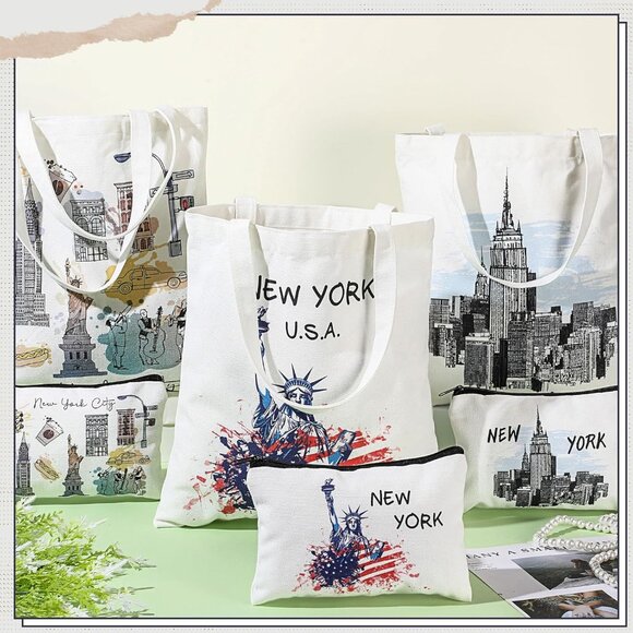 Canvas Tote Bag Cosmetic Bag for Women - Picture 3 of 6